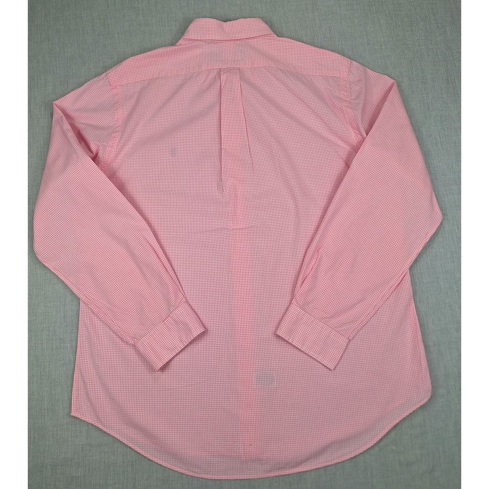 Ralph Lauren Mens Gingham Button Down Shirt Pink White Long Sleeve Size L - Picture 2 of 7